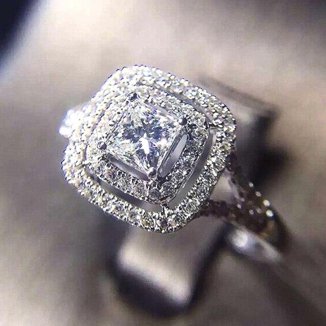 

Новые женские обручальные кольца, великолепное кольцо принцессы с квадратным цирконием, необычное женское кольцо, подарок, модные украшения 6