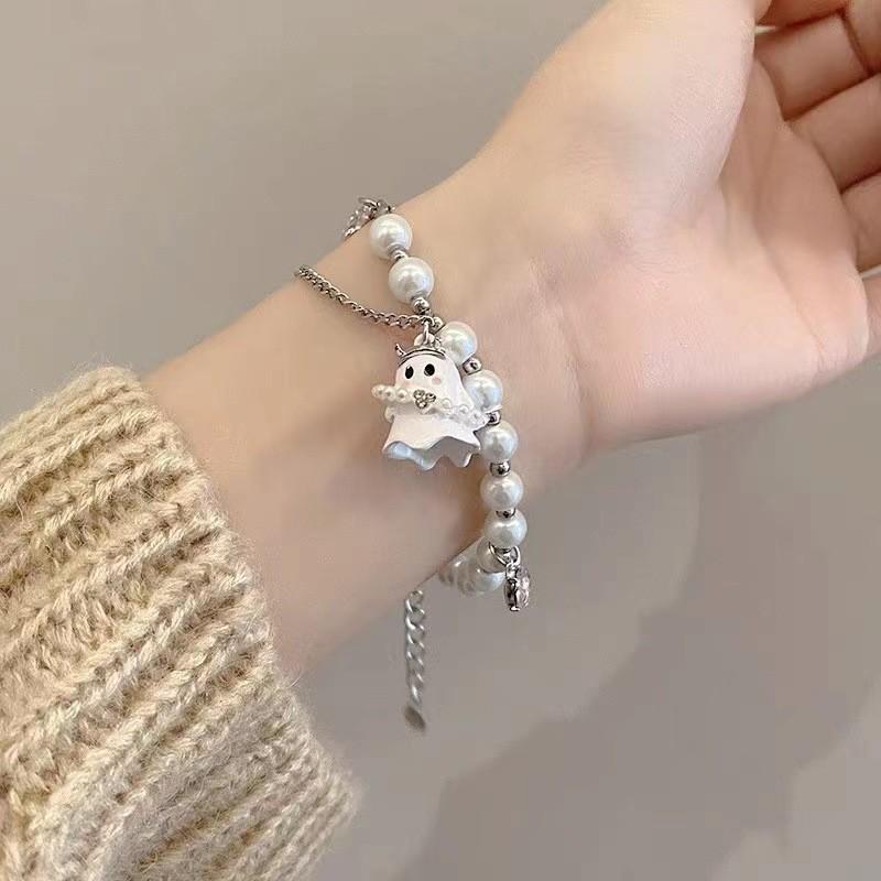 Chic Beaded Blue Bracelet For Couples Copper Material With Plated Finish