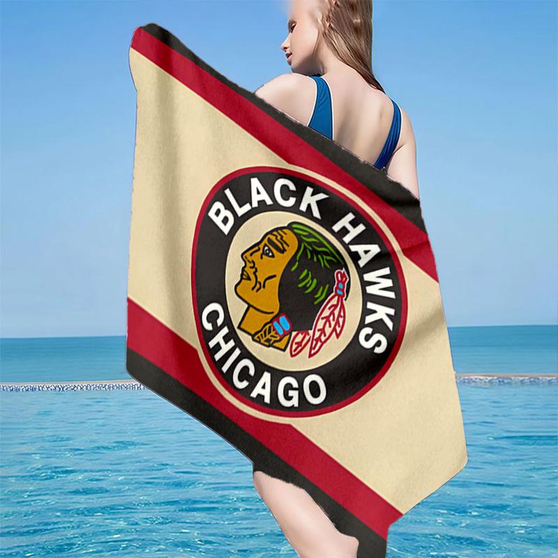 Blackhawks Microfiber Beach Towel, Soft And Absorbent, Quick-Dry, Ideal for Summer Travel, Beach Essential, Swimming Pool Gifts