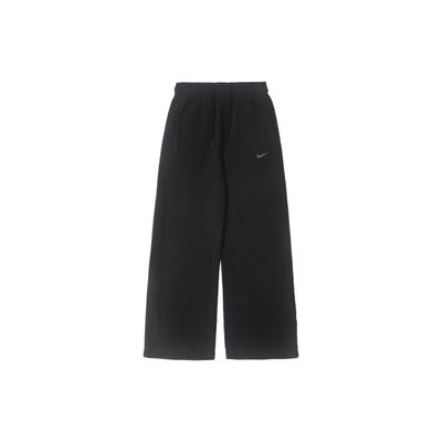 Sportbekleidung Plüschstrick-Sweathose mit einfarbigem Kordelzug Damenunterteile Schwarz DV4362-010