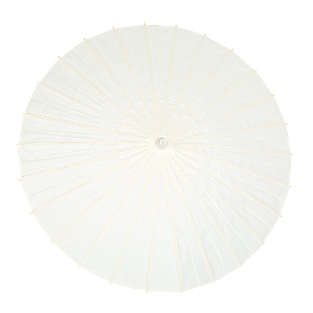 Paper Umbrella, Romantic White with Sturdy Wooden Rib,   Hand Painting Umbrella Prop for Wedding Decoration, Photography and Cosplay