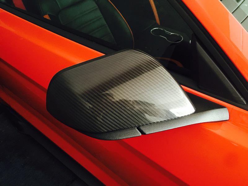 Dry Carbon Fiber Rearview Mirror Cover for 2015-2022 Ford Mustang