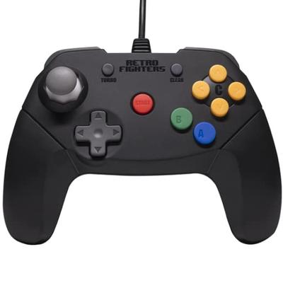 RETRO FIGHTERS Brawler64 V2 ovládač Káblový Nový Digitálny Z Analógový Rumble Pack Memory Pack Turbo funkcia N64™ - Čierna, Pripojenie,