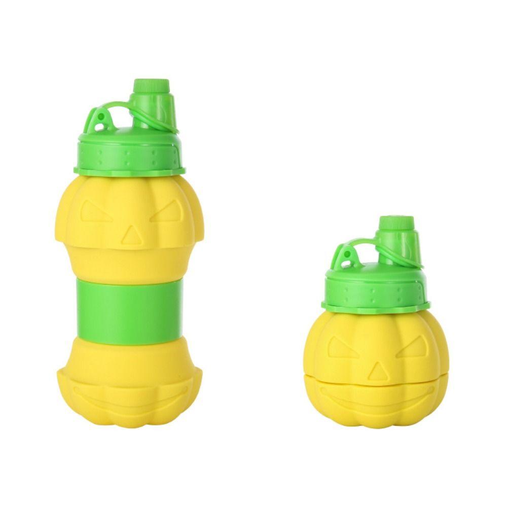 Retractable Folding Water Bottle Pumpkin Silicone Sport Bottles Collapsible Water Cup  Traveling