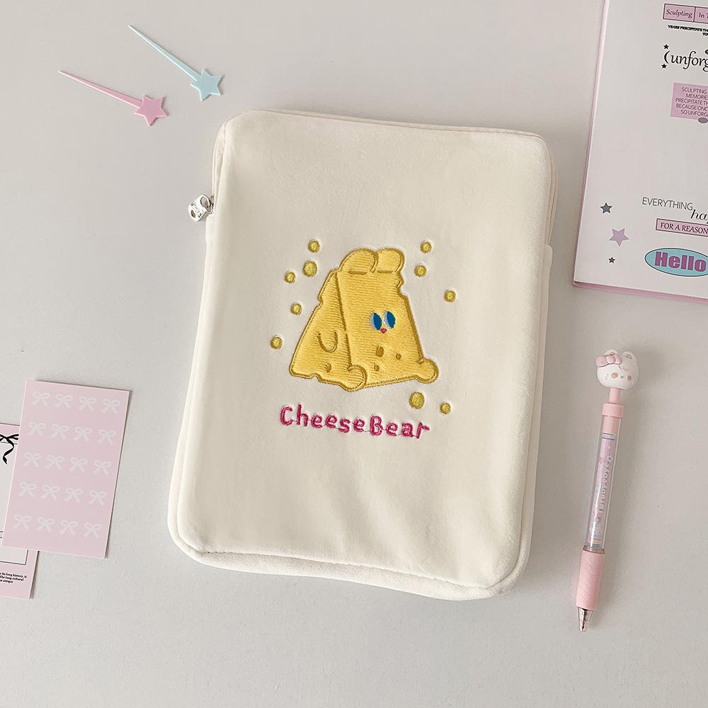 Cute Cartoon Bear Rabbit Plush 11 Inch Tablet Storage Inner Bag For Women 1pcs