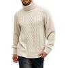 Mens Turtleneck Sweater Pullover Twisted Pattern Casual Loose Fit Thick Winter Long Sleeve Cable Knit Sweaters