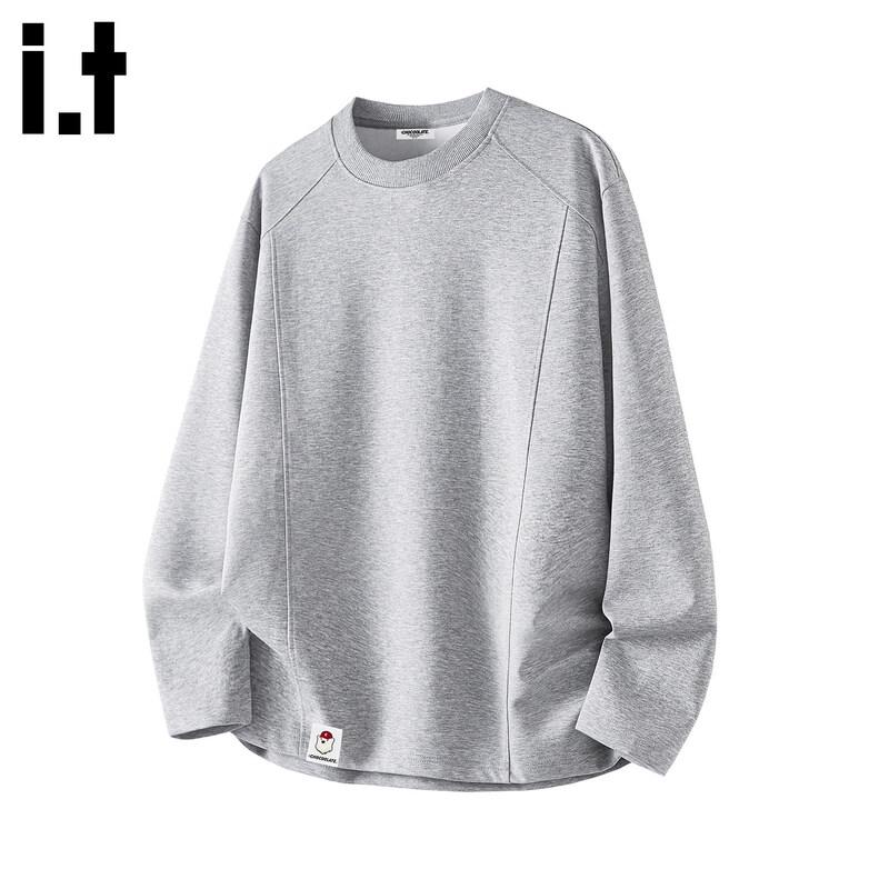 CHOCOOLATE Men's Solid Crew Neck Long Sleeve T-Shirt