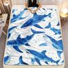 Walhai blau Aquarellmuster weißer Hintergrund weiche Flanelldecke Meerestier Meeresleben Druck Kinderzimmer Babybettwäsche