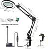 5X Illuminated Magnifier 3 Color Modes Adjustable LED Magnifying Lamp with Clamp for for Repair Craft Close Work Tool
