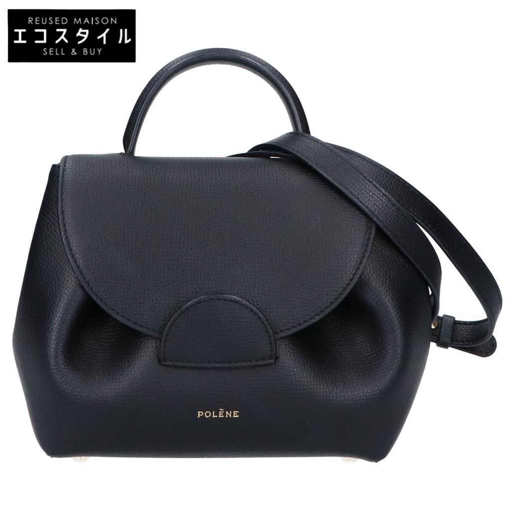 POLENE [ ] Numero Un Nano Textured 2-Way Shoulder Bag Handbag blackUsed