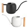 Flower Watering Can 1200ML Stainless Steel Long Spout Large Capacity Wooden Plant Handle Modern Indoor Outdoor Plants Flowers Pot Gardening Supplies