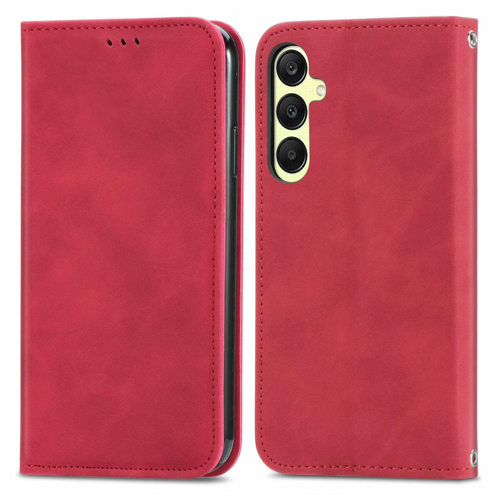 

For Samsung Galaxy A25 5G (Global) (161.0 x 76.5 x 8.3mm) Case Skin Touch Feeling Card Slot Leather Phone Cover Stand Magnetic Absorption B