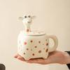 Creative Ceramic Cup Cartoon Giraffe Water Cup In’s Style Household Mug with Lid Large Capacity Coffee Cup