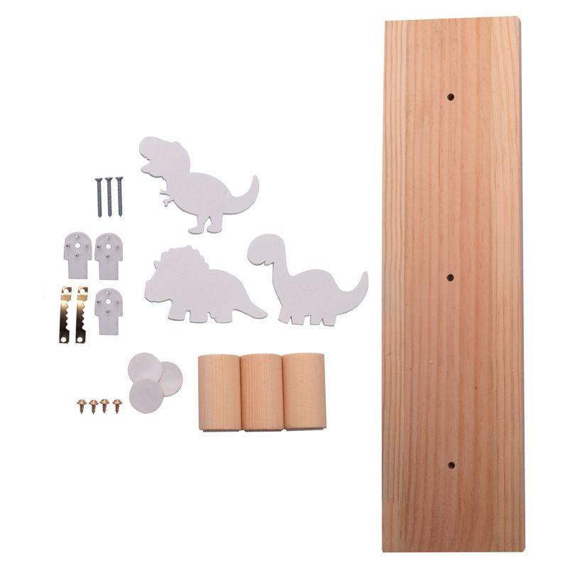 ABIY Kids Dinosaur Wall Mounted Coat Hooks Wooden Door Hanger For Boys Bedroom Nursery Playroom Decorations