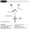 Black Gemstone Cross Titanium Steel Necklace for Women, Unique High-end Design, Double-layer Stacking, Men's Accessories