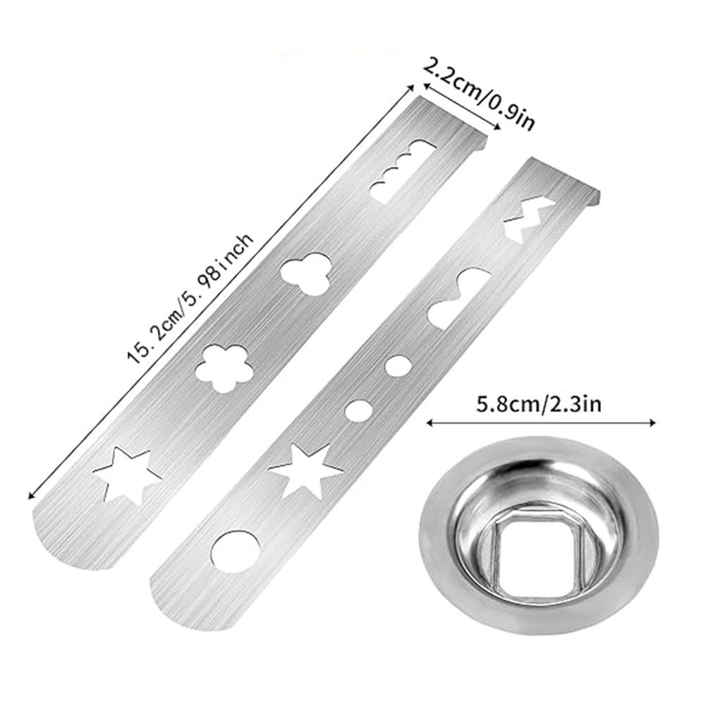 1-3Set Meat Mincer Attachment Stainless Steel with Connection Ring Cookie Maker Attachment Biscuit Mould for Size 5 Meat Grinder