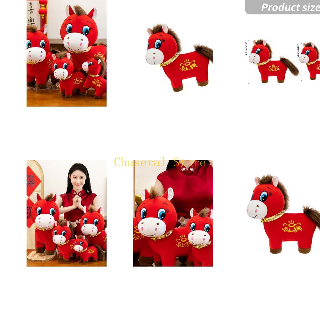 E7Ce Chinese New Year Plush Horse Toy Symbolizing Good Luck And Prosperity Gift