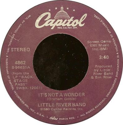 7inch Record LITTLE RIVER BAND - Man On The Run / It's Not A Wonder 4862 Capitol Records 1980 US Rock Used