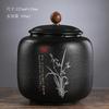 Black Ceramic Sealed Tea Can Gilded Font Porcelain Storage Jar TieHousehold Candy Coffee Bean Sealed Jar Storage Container Can