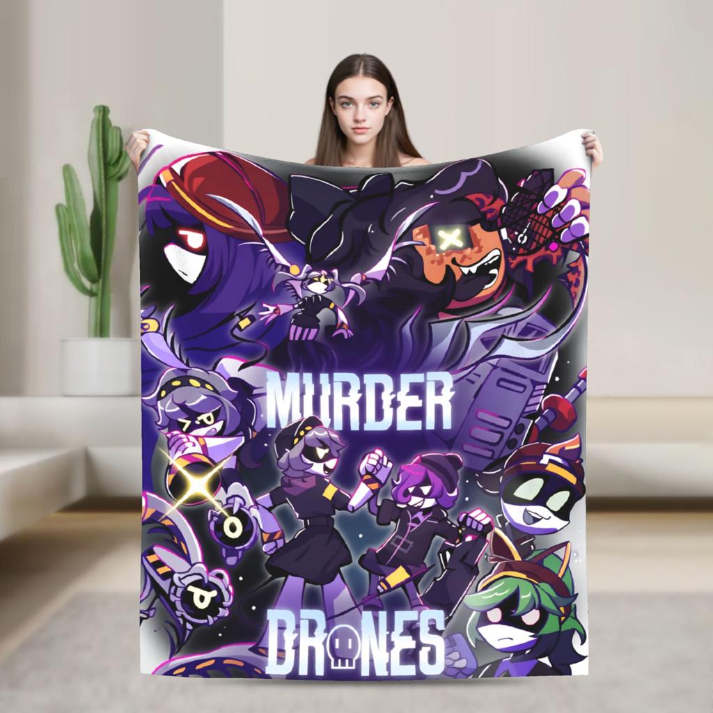 Murder Drones N and Uzi Blanket  Warm Soft Street Trend Plush Throw Blanket For Bedroom Travel Flannel Bedspread Bed Cover