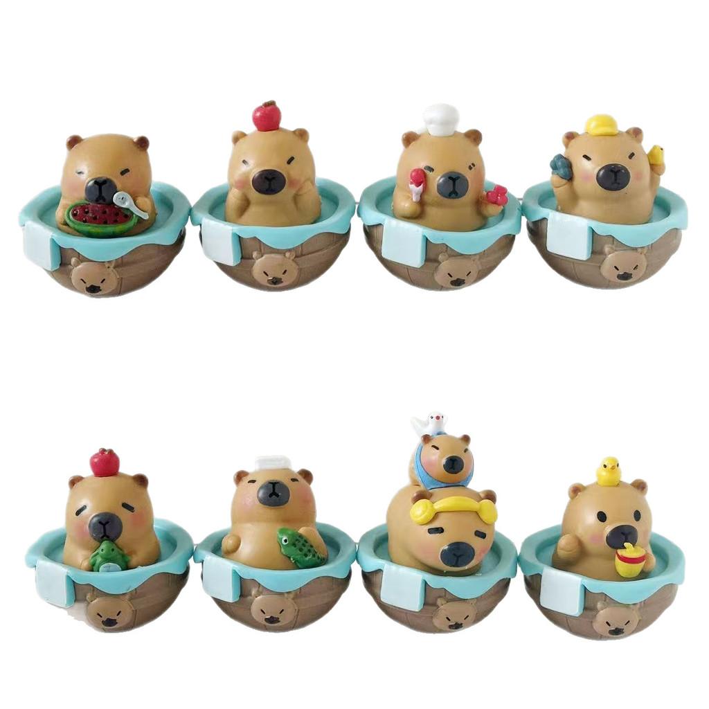 Bathing Tumbler Capybara Toy Pvc Action Figures Model Decoration Kids Gifts
