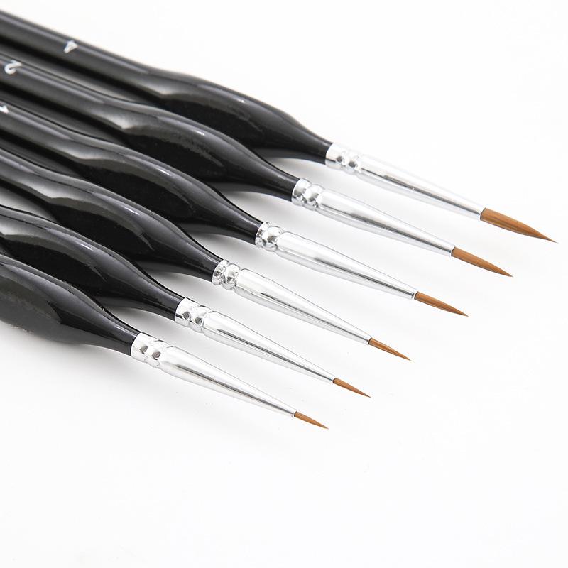 Triangular Weasel Hair Brush Set: Wooden Rod Outlining & Line Drawing for Watercolor and Oil Painting.