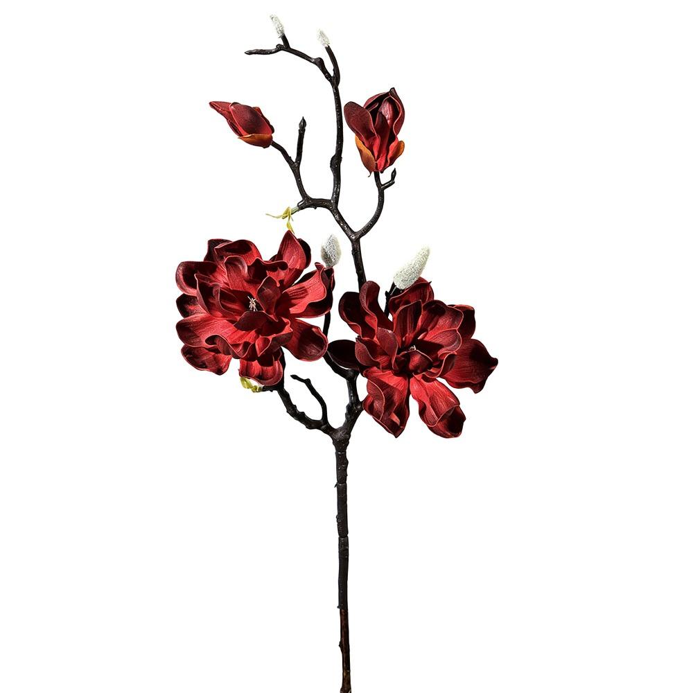 Multicolor Artificial Magnolia Flower Accessories PU Yulan Artificial Flower Chinese Style Small Buds Simulation Flower Stem