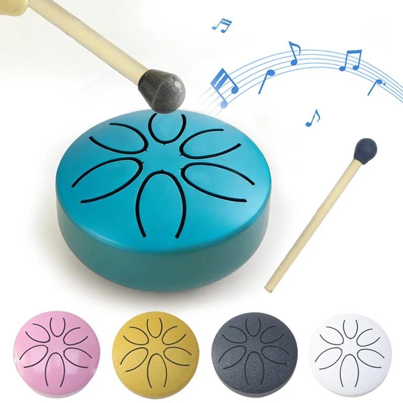 3 Inch Steel Tongue Drum - 6 Tone Handheld Instrument for Meditation & Yoga, Perfect Musical Gift for Beginners