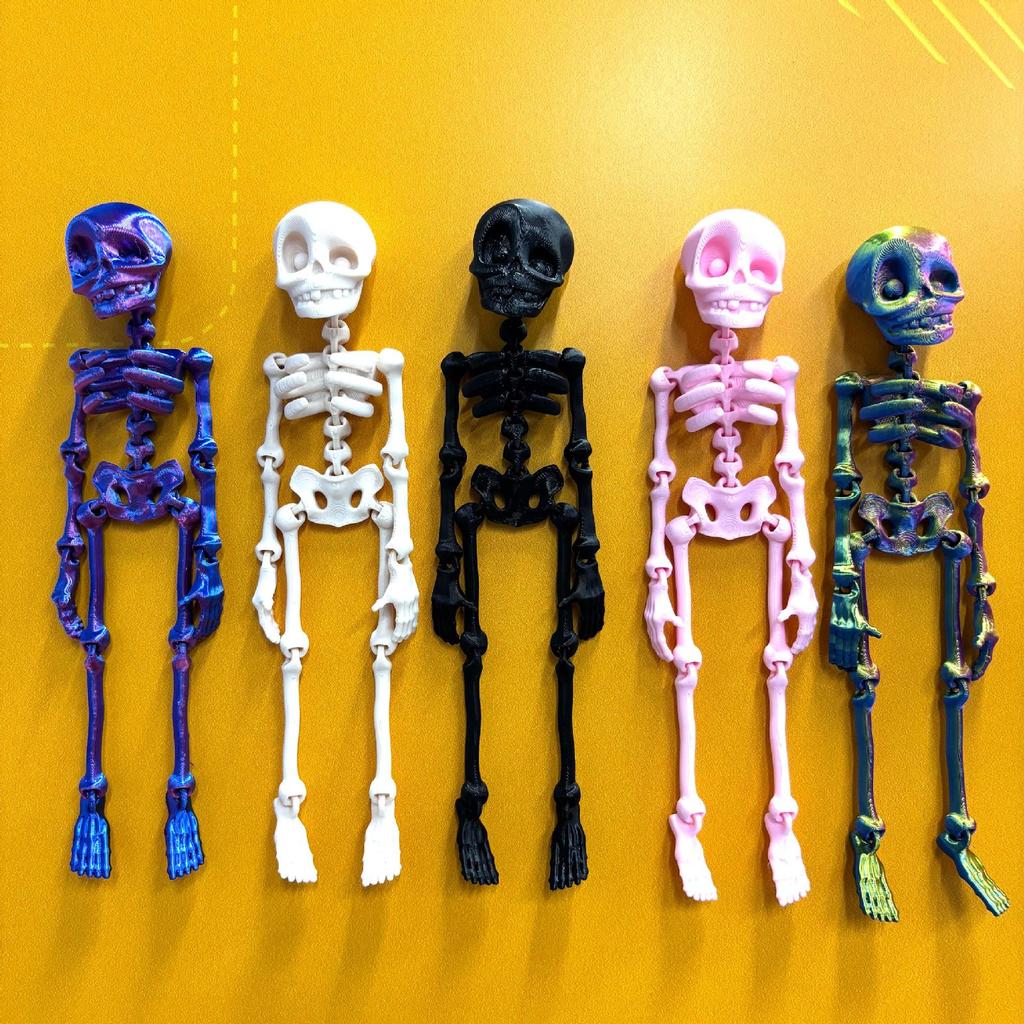 Poseable 3D Printed Skeleton Figure Ornament - Trendy Decoration Toy Gift
