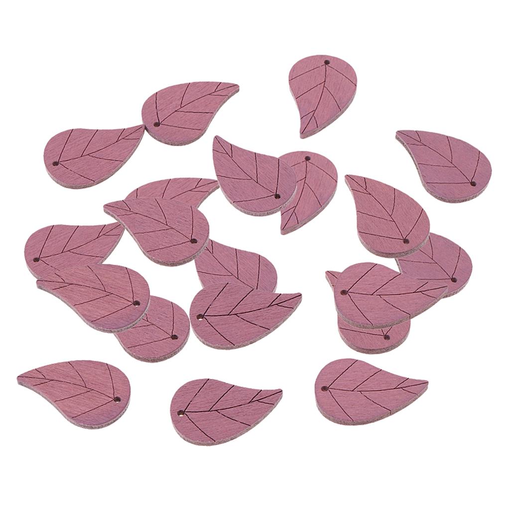20 peças boêmio formato de folha folhas de madeira pingente contas artesanais bege
