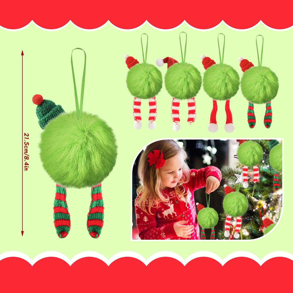 Christmas Rolling Ball Pendant: Fluorescent Green Faux Balls