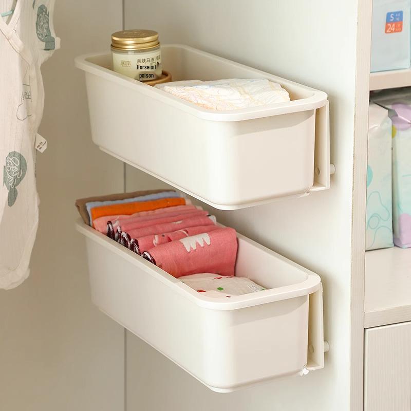 Hanging Wall-Mounted Underwear & Socks Organizer - Punch-Free Wardrobe Storage Drawer