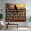 Retro Witch Medicine Cabinet Black Cat Tapestry Fantasy Magic Background Cloth Meditation Room Bohemian Room Decoration