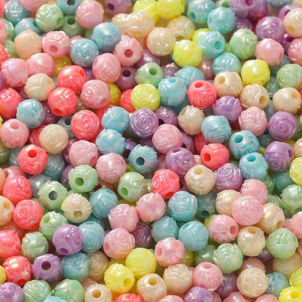 Macaron six-valve flower pentagram butterfly tube beads random mixed beads DIY beaded material