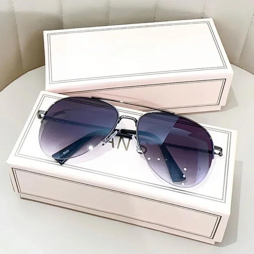 

Fashion Gradient Sunglasses for Men Big Frame Pilot Sun Glasses Brand Design Anti-reflective Lunette De Soleil Homme UV400 черный серый