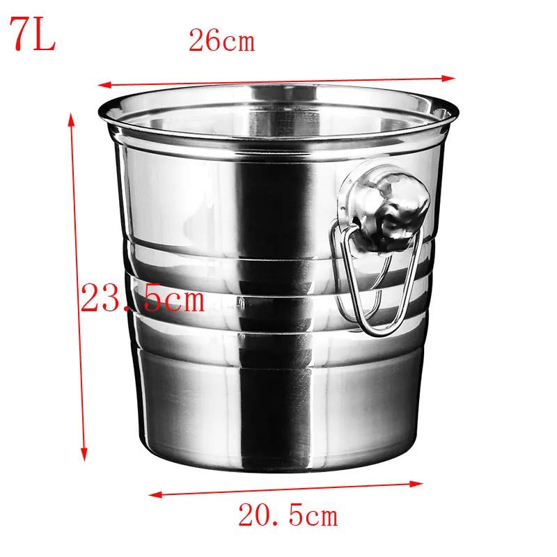 Gold Golden Thick Tiger Head Stainless Steel Ice Punch Bucket Wine Beer Cooler Champagne Cooler Party KTV Double Ear Ice Bucket