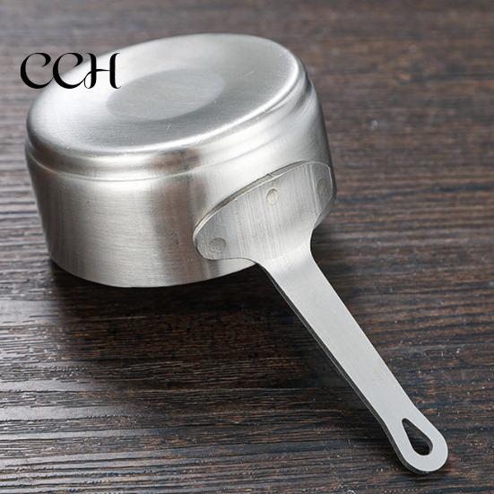 Kleiner Kochtopf aus Edelstahl, Saucenschale mit Griff, Wiederverwendbare Metall-Dippschalen, Hitzebeständiger Gewürzspender für Ketchup, Vorspeisen