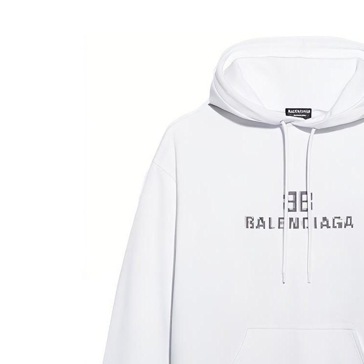 Balenciaga BB Pixel Medium Fit Hoodie 'White' Men's 600583TKVI89040