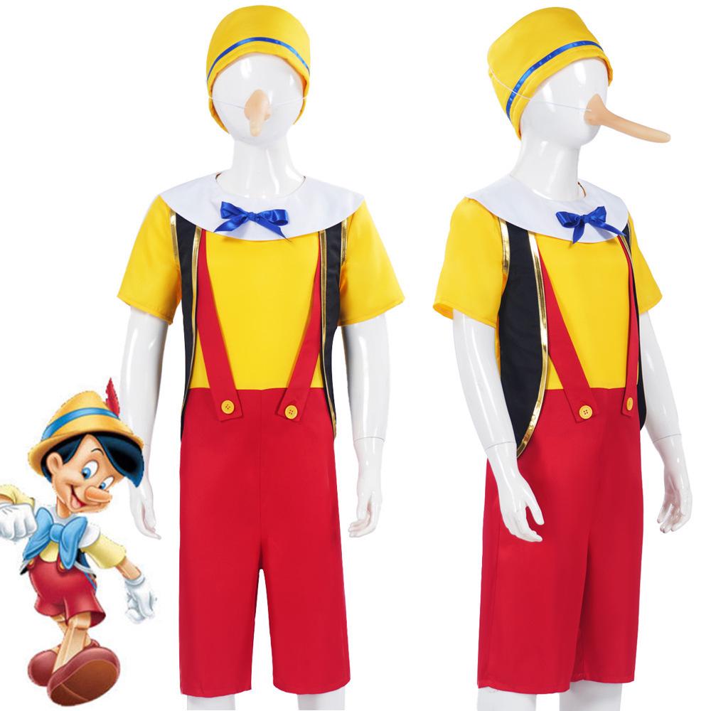 Pinocchio Cosplay Costume with Long Nose for Children's Performance - Inspired by The Adventures of Pinocchio