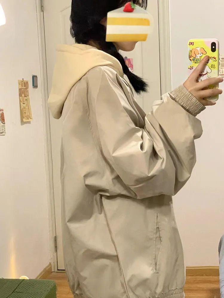 Women's Vintage Japanese Style Windbreaker: Casual Spring/Autumn Loose Fit