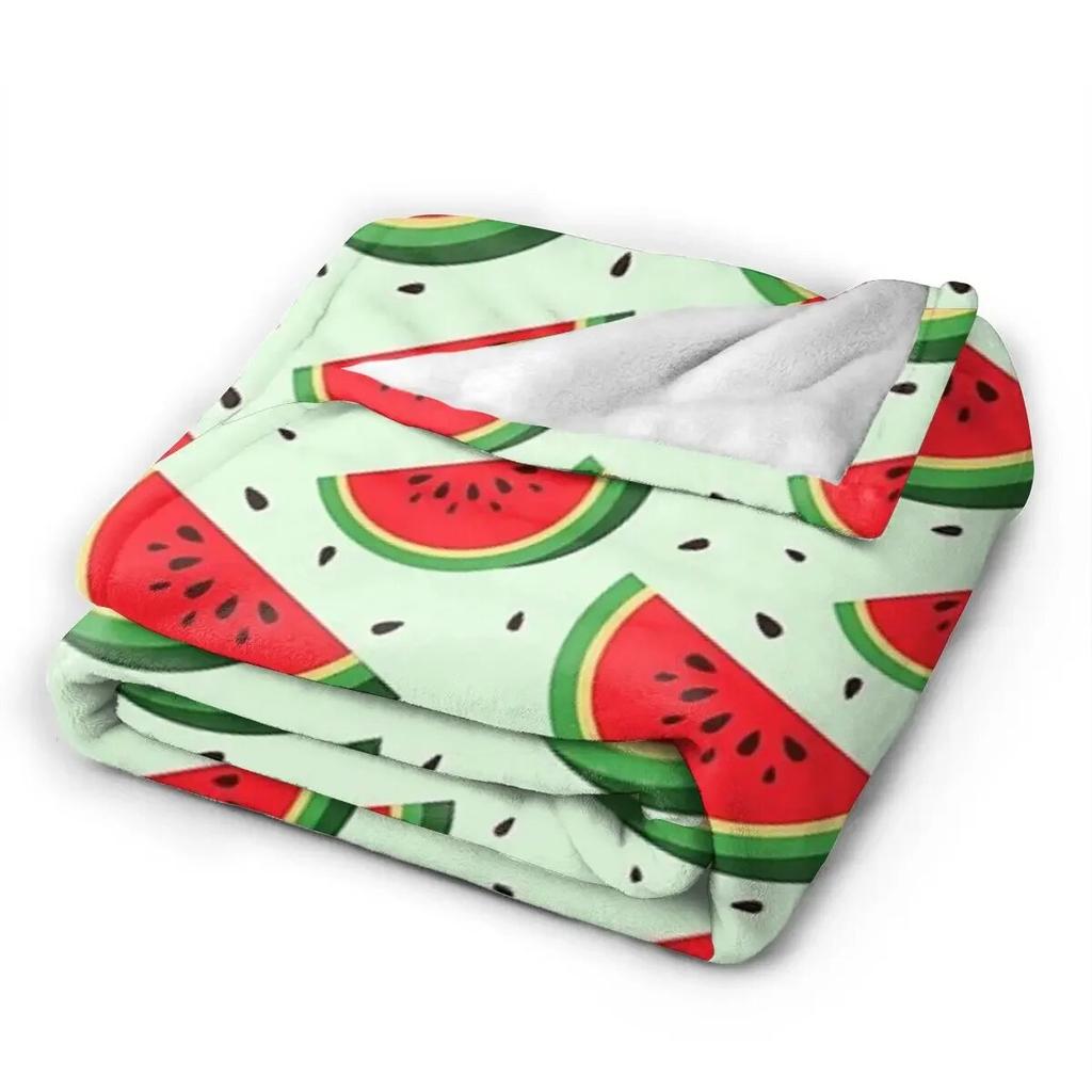 Cute Watermelon Slices Blanket Soft Warm Flannel Throw Blanket Bedspread for Bed Living room Picnic Travel Home Sofa