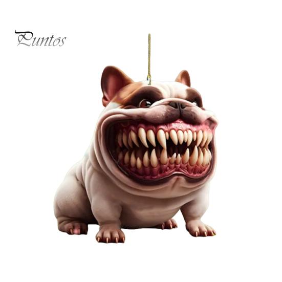 

Подвеска в виде бульдога, украшение на зеркало заднего вида автомобиля с шнурком, легко подвешивается, симпатичное рождественское подвесное украшение в форме собаки разноцветный