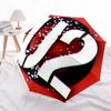 1pc U2 Music Band [Automatic Folding Umbrella] Durable Iron Frame & Rod, Portable Folding, All Seasons, Home Travel Outdoor, Makes a Great Holiday Gif