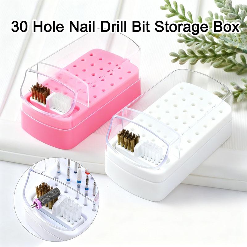 New Nail Drill Bits Organizer Box Nails Material Storage 30 Slots Nail Bag Organizer Nail Art Supplies MJSN04