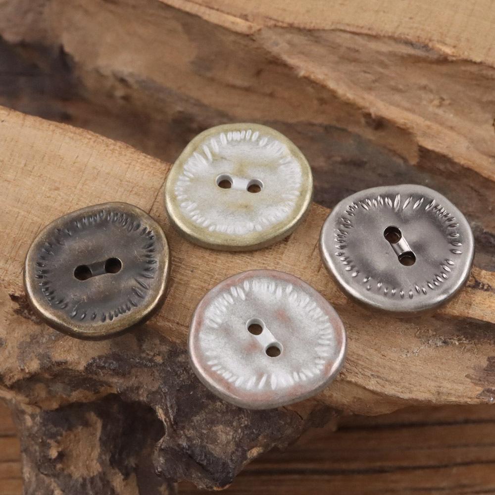 5pcs Irregular 2 Hole Metal Button Silver Gold Copper Leather Clothing Sewing Accessories Suit Coat Jacket