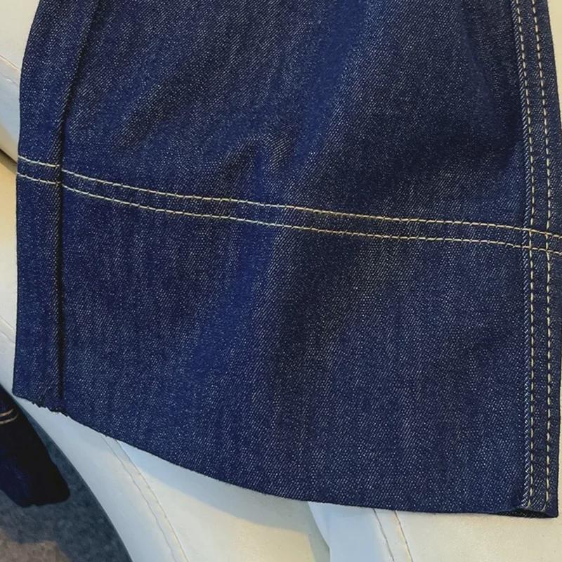 High Waist Wide-Leg Denim Pants - Summer Style, Slim Fit, Non-Fading, Petite Length