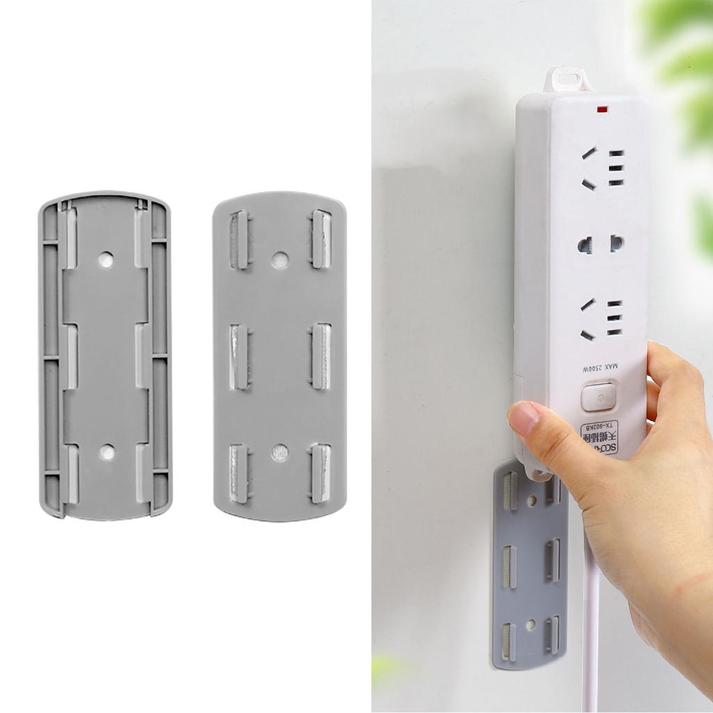 Desktop Socket Fixer Cable Management Wall Mounted Self Adhesive No Hole Power Strip Fixation Holder