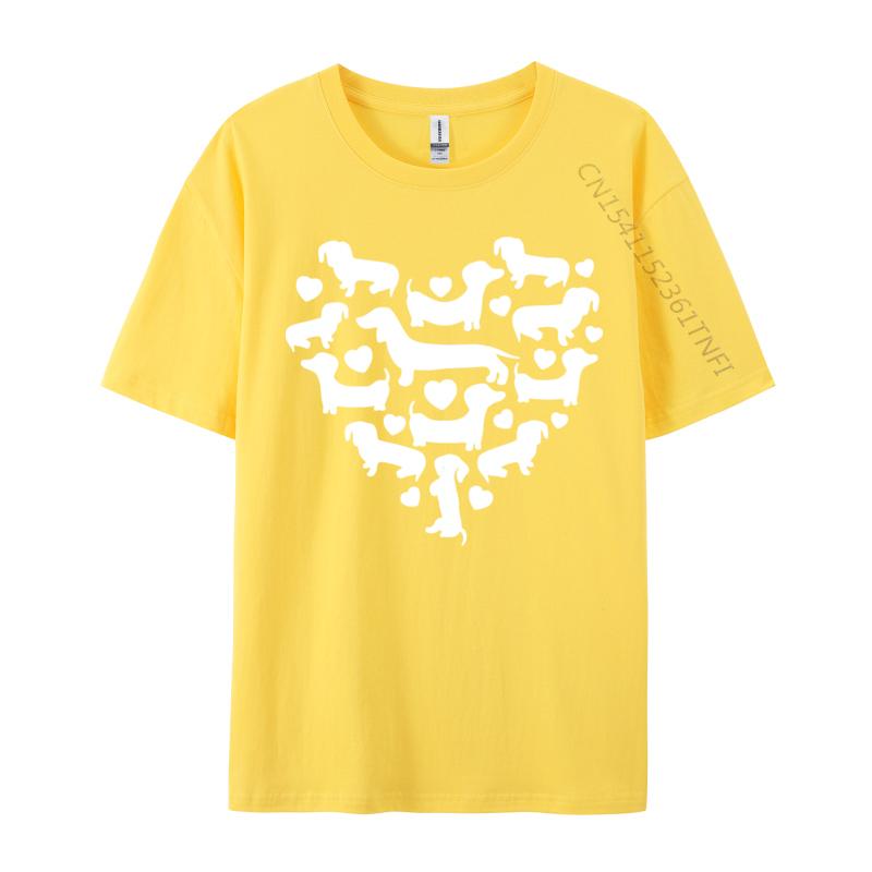 Leisure Tees Hip Hop Cotton Unisexs Top Tshirts Funny Dachshund Hearts Valentines Day Tshirt Black Shirt Graphic Tees