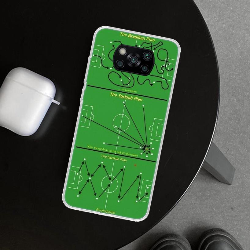 Football Soccer Tactics Time Phone Case Cover for Xiaomi Poco X6 X5 X4 X3 Nfc X7 F7 Ultra F6 Pro F5 F4 Gt F3 M6 M5 M4 M3 Print C