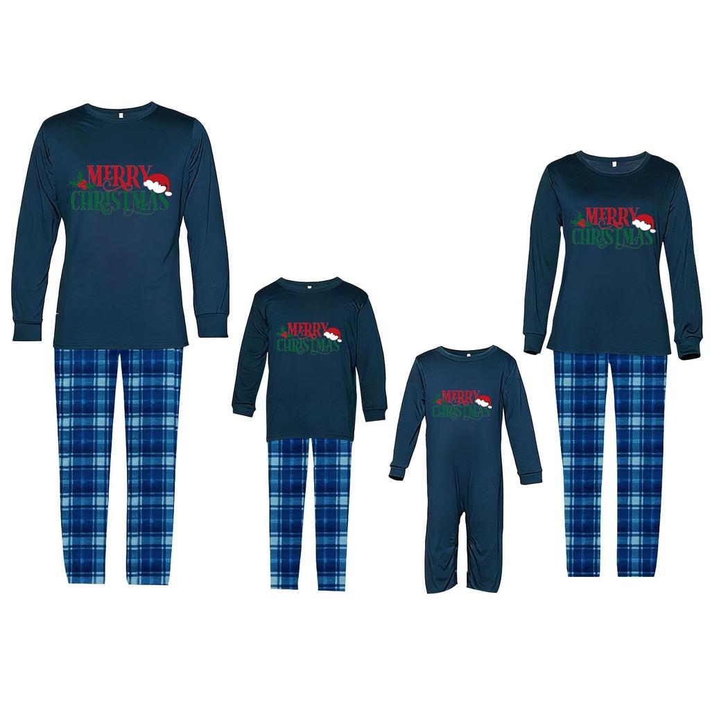 Print Cute Family Set Pajamas, Home Clothes, Family Set Long Sleeve Top Pants Set